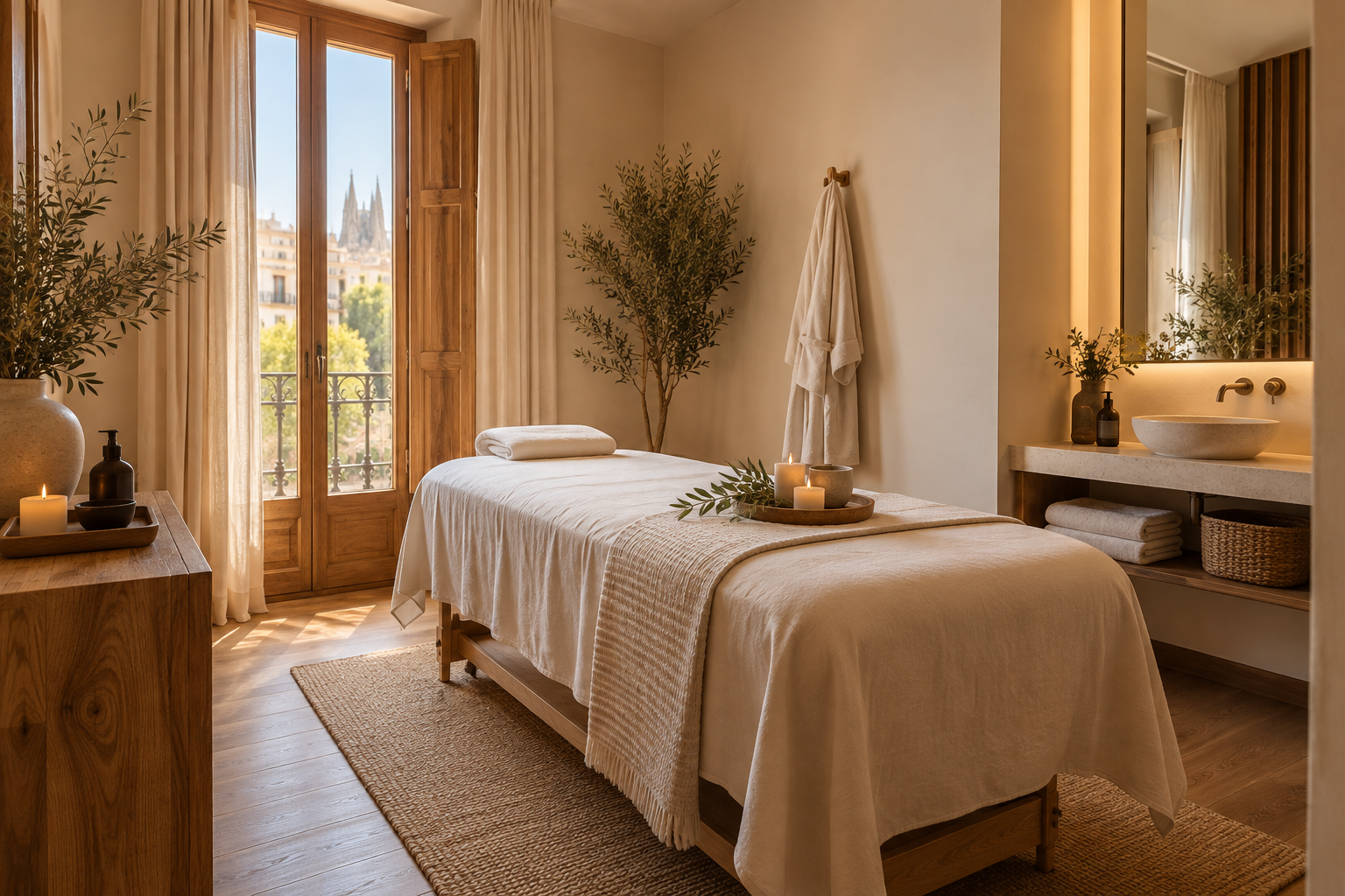 Sala de masaje de un spa de ejemplo